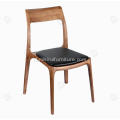 Designer vaste houten armloze zwarte kussenstoelen